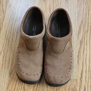 Merrell Tan Leather Slip-On Loafers